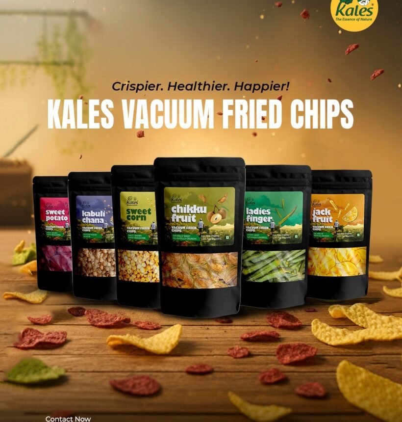 Low-oil vacuum fried chips by Kales Agro