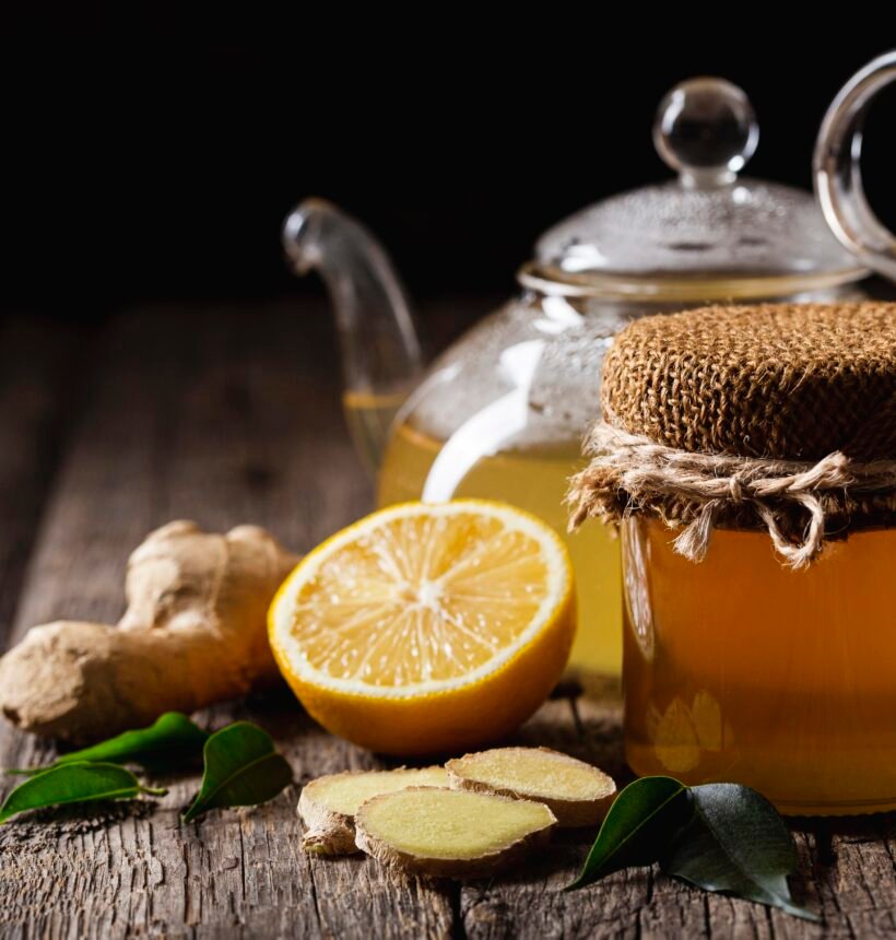 Organic lemon honey squash bottle with fresh lemons and honey, natural healthy drink for refreshing hydration in India