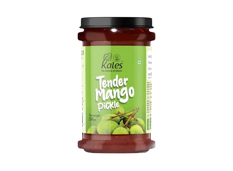 Buy premium tender mango pickle from Kales Agro with homemade Kerala taste
