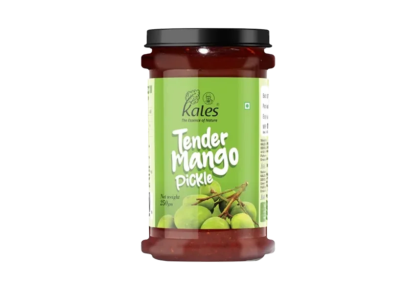 Buy premium tender mango pickle from Kales Agro with homemade Kerala taste