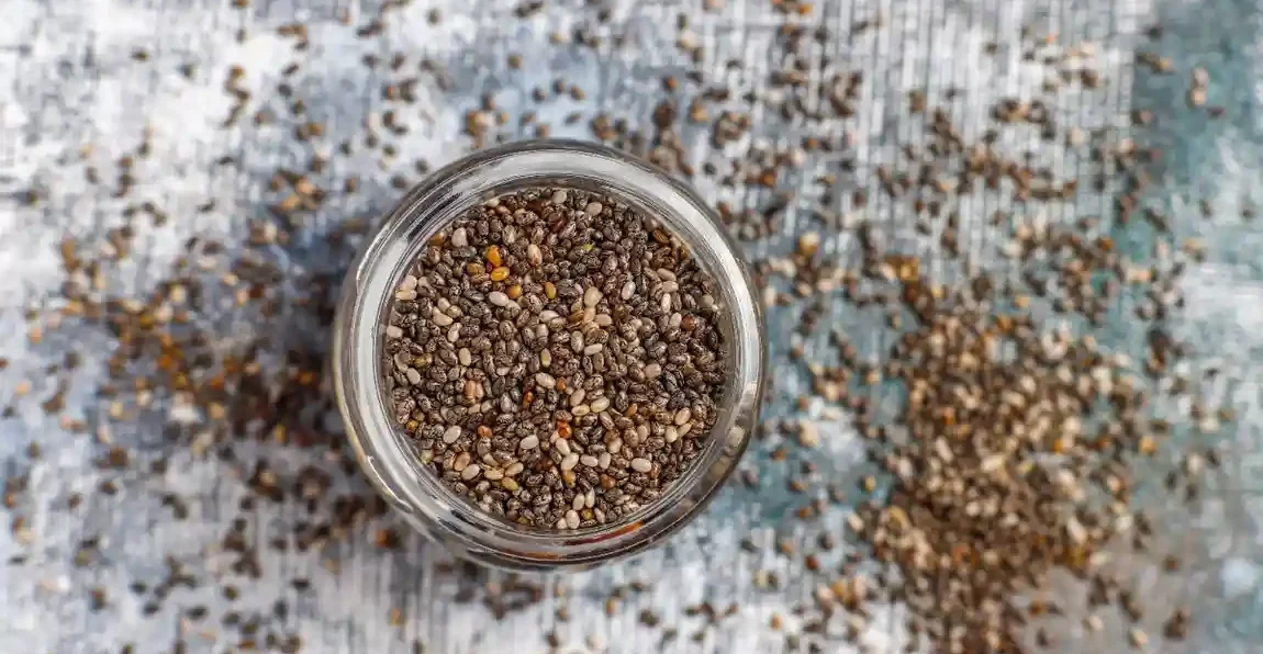 Buy chia seeds online in India – healthy organic chia seeds in a glass jar