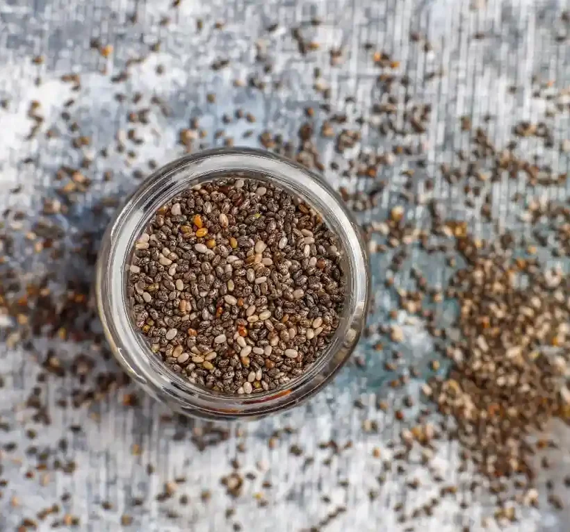 Buy chia seeds online in India – healthy organic chia seeds in a glass jar